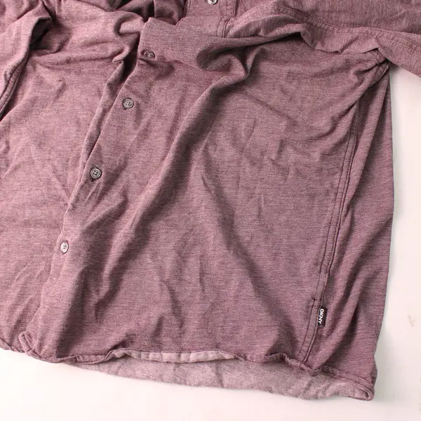 DKNY Burgundy Long-Sleeved Button-Up Men's XL