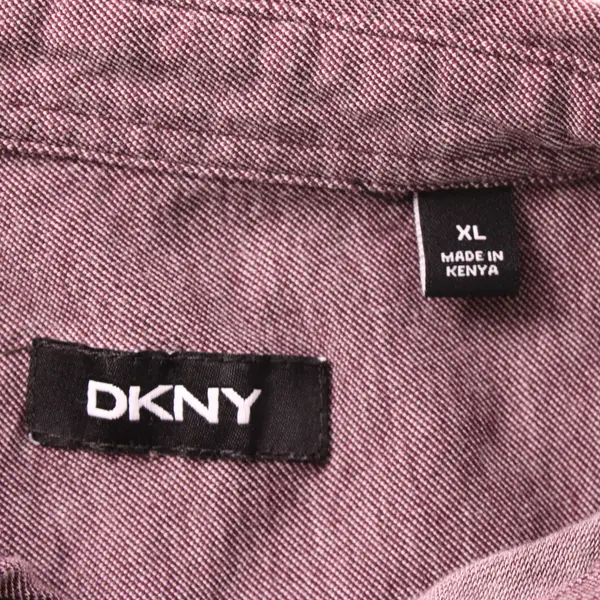 DKNY Burgundy Long-Sleeved Button-Up Men's XL