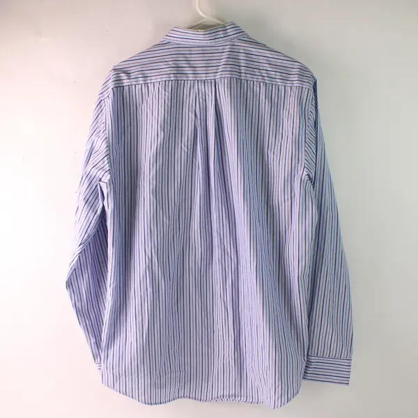 Van Heusen Blue Striped Long-Sleeved Button-Up Men's Large FLAWED