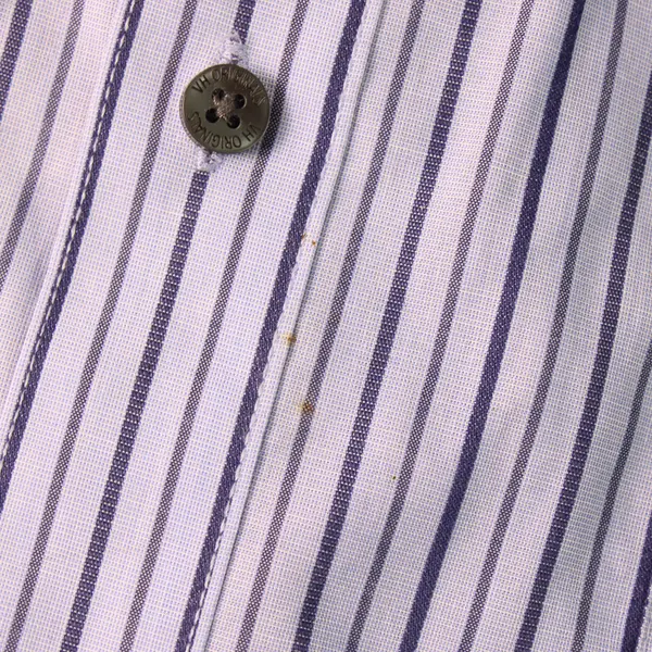 Van Heusen Blue Striped Long-Sleeved Button-Up Men's Large FLAWED
