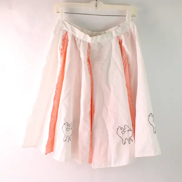 Handmade Dancing Couple White and Pink Poodle Skirt Women's Medium