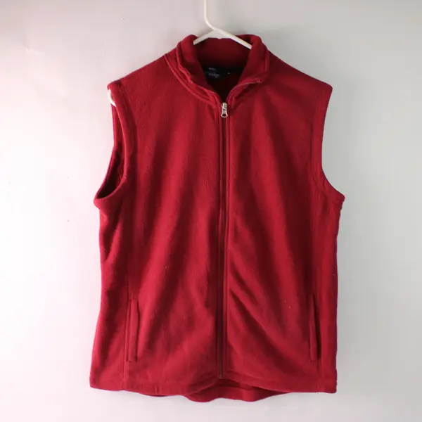 Great Northwest Indigo Maroon Red Fleece Zip-Up Vest Women's Large