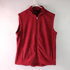 Great Northwest Indigo Maroon Red Fleece Zip-Up Vest Women's Large