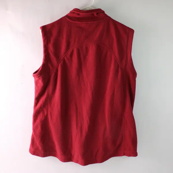 Great Northwest Indigo Maroon Red Fleece Zip-Up Vest Women's Large