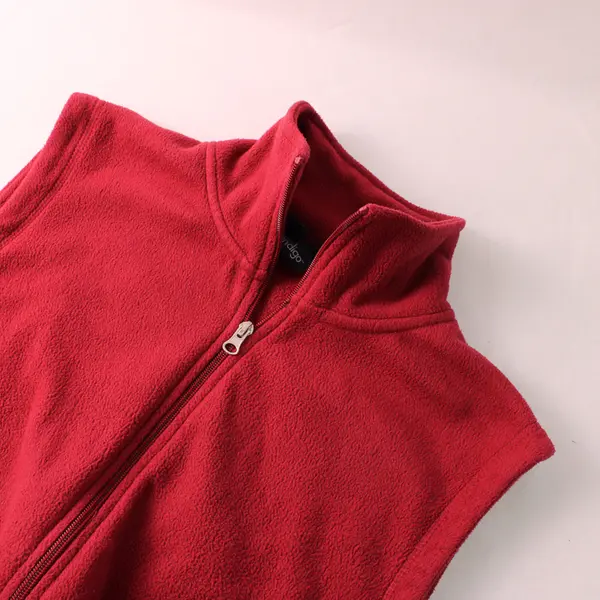 Great Northwest Indigo Maroon Red Fleece Zip-Up Vest Women's Large