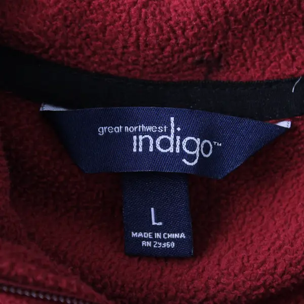 Great Northwest Indigo Maroon Red Fleece Zip-Up Vest Women's Large