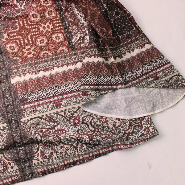 Christopher & Banks Red and Beige Paisley 3/4-Sleeve Blouse Women's Medium