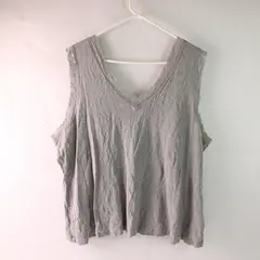 Enchanted Gray Lace Trim V-Neck Tank Top Women's 30/32W