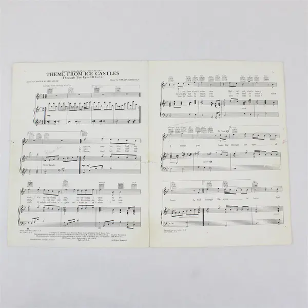 VTG Through the Eyes of Love Theme From Ice Castles 1979 Sheet Music 