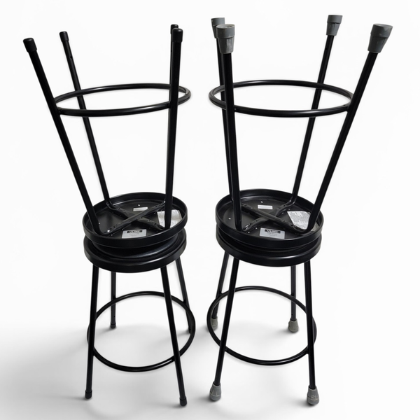 Set of 4 Uline Black Padded Bar Stools 25" Seat Height - Local Pickup Only