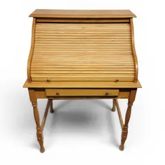 Oak Roll Top Desk 5 Drawers Solid Wood Home Office - Local Pickup Only