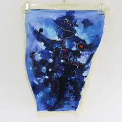 Peruvian Figurative Original Acrylic Painting on Cloth 12" x 9"