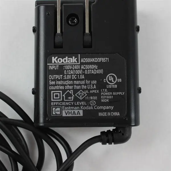 Kodak AD5004KD/3F8571 AC Power Adapter For Kodak EasyShare Digital Cameras 6' 