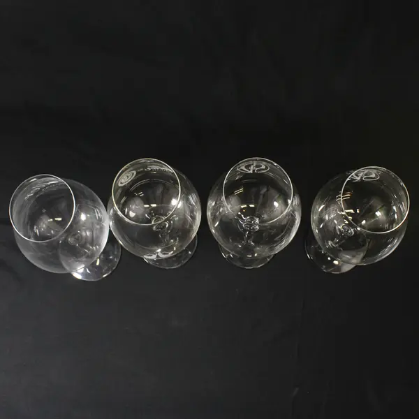 Set of 4 Riedel Wine Glasses 9.25" Two Stoller Vineyards And 2 Monogrammed A J