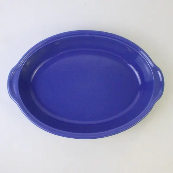 Emile Henry Blue Ceramic Oblong Baking Dish 10x14in