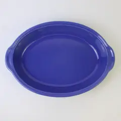 Emile Henry Blue Ceramic Oblong Baking Dish 10x14in