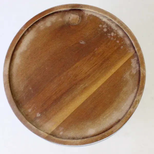 Anchor Hocking Montana Glass Storage Jar 8in Dark Wood Lid Snug Seal