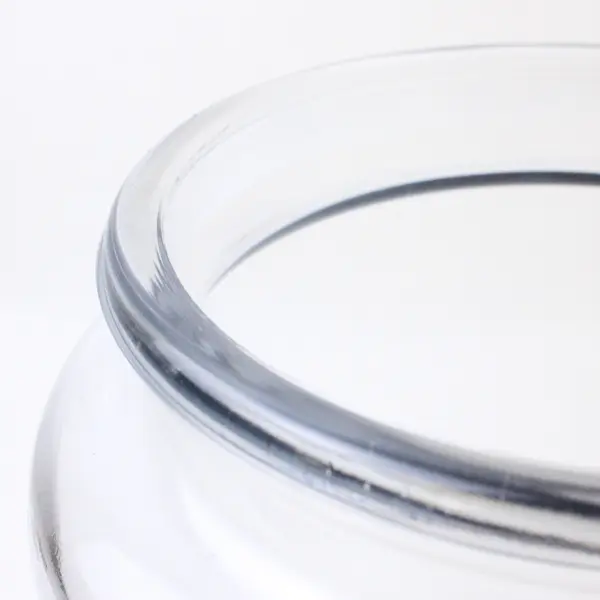 Anchor Hocking Montana Glass Storage Jar 8in Dark Wood Lid Snug Seal