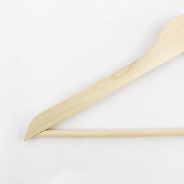 Lot of 10 Adult Size Wooden Suit Hangers Trouser Bar Beige