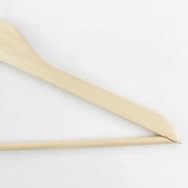 Lot of 10 Adult Size Wooden Suit Hangers Trouser Bar Beige