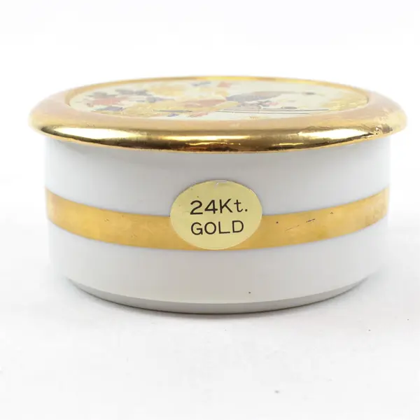 Art Of Chokin Japan Handmade Traditional Metal Engraved Round Trinket Box 4"