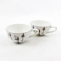 Set of 2 Laurel China Trellis Teacups Gold Trim Vintage