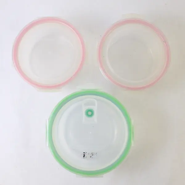 Lot Of 3 Snapware & Pyrex Clear Round Glass Food Storage Containers Kitchen