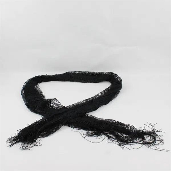 Lot of 2 Black Gothic Fringed Scarf Shawls Flawed