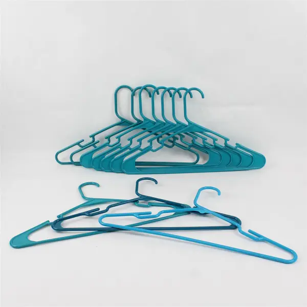 Lot of 10 Merrick Teal Blue Plastic Clothes Hangers Shirts Pants