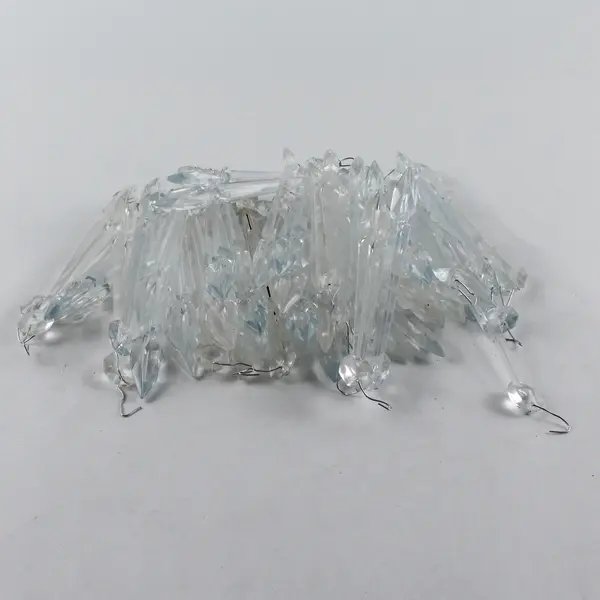 Lot of 49 Clear Plastic Chandelier Pendalogues 6" DIY Craft Projects