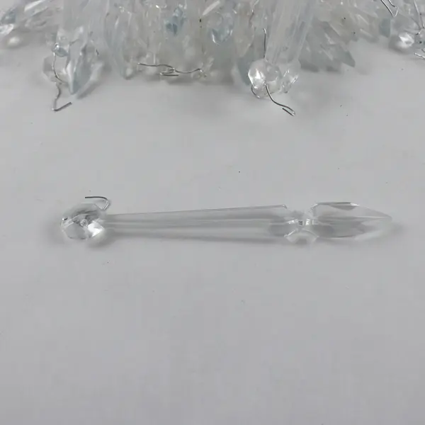 Lot of 49 Clear Plastic Chandelier Pendalogues 6" DIY Craft Projects