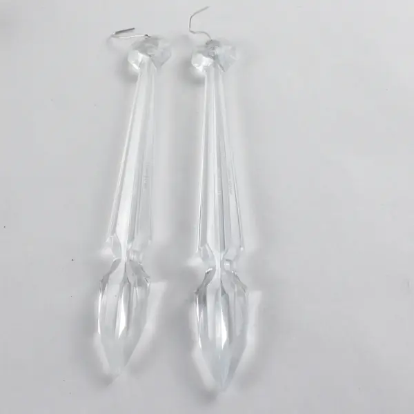 Lot of 49 Clear Plastic Chandelier Pendalogues 6" DIY Craft Projects