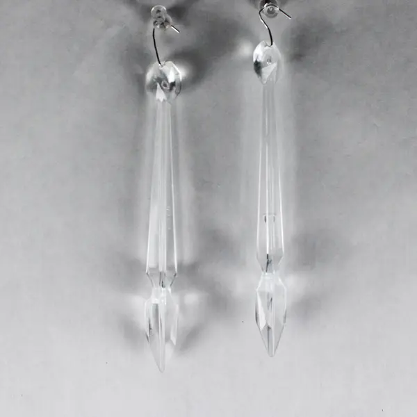 Lot of 49 Clear Plastic Chandelier Pendalogues 6" DIY Craft Projects