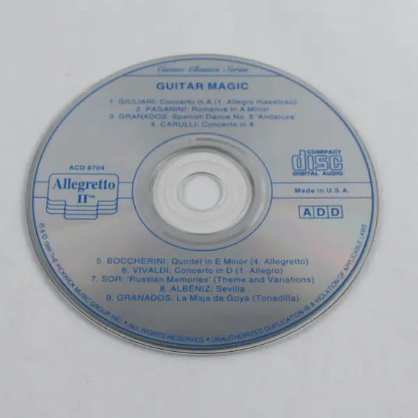 Allegretto Guitar Magic CD Various Artists The Moss Music Group