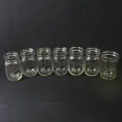 Lot of 6 Ball Narrow Mouth And 1 Wide Mouth Pint Glass Canning Jars 