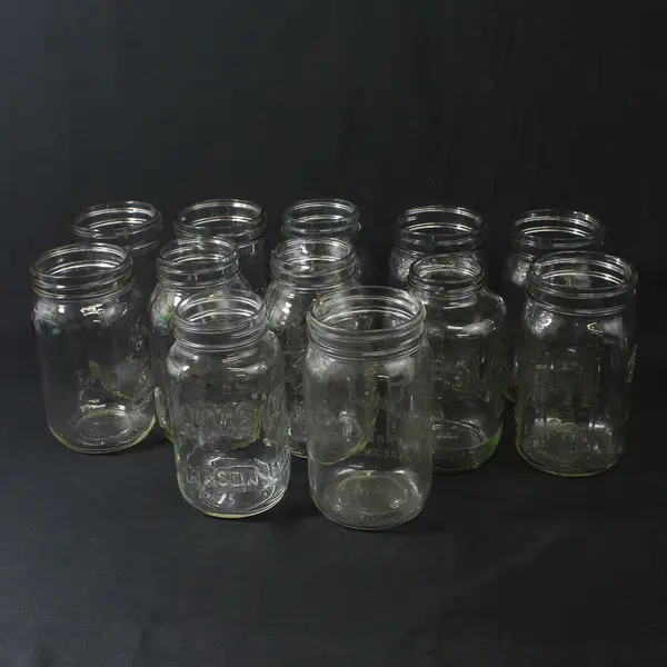 Mixed Lot of 12 Qt Glass Canning Jars Only Ball Kerr Atlas Narrow & Wide Mouth
