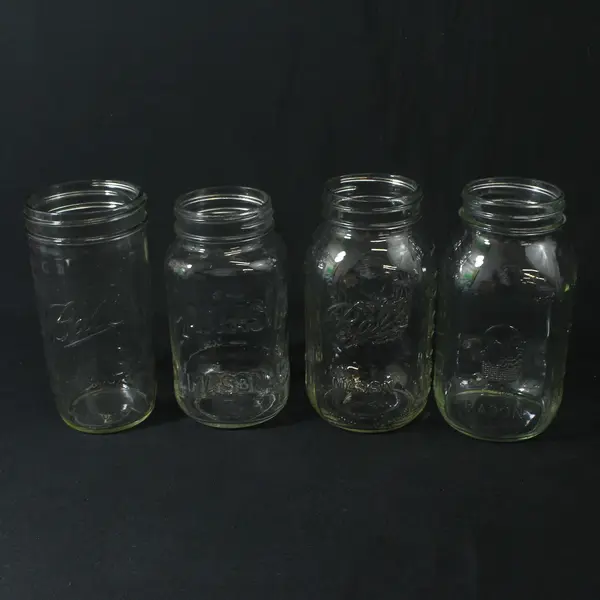 Mixed Lot of 12 Qt Glass Canning Jars Only Ball Kerr Atlas Narrow & Wide Mouth
