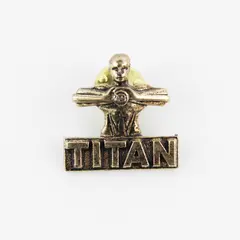 Vtg Kwikset Titan Deadbolt Lock Bronze Tone Lapel Pin