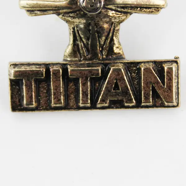 Vtg Kwikset Titan Deadbolt Lock Bronze Tone Lapel Pin