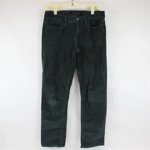 Calvin Klein Forest Green Straight-Leg Corduroy Pants Women's Size 6