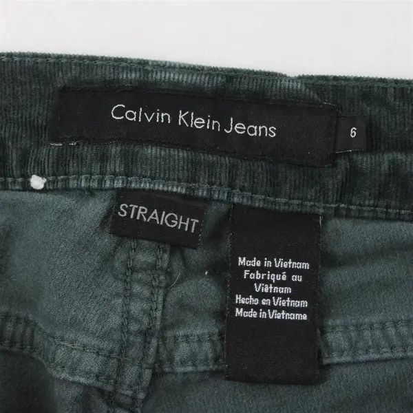 Calvin Klein Forest Green Straight-Leg Corduroy Pants Women's Size 6