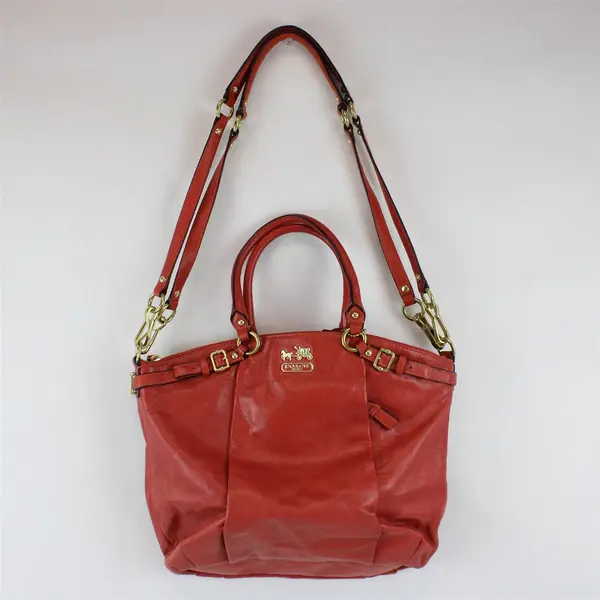 Vintage Coach Madison Orange Leather Satchel Shoulder Bag #A1226-18641