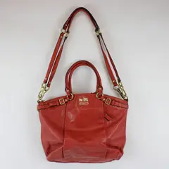 Vintage Coach Madison Orange Leather Satchel Shoulder Bag #A1226-18641
