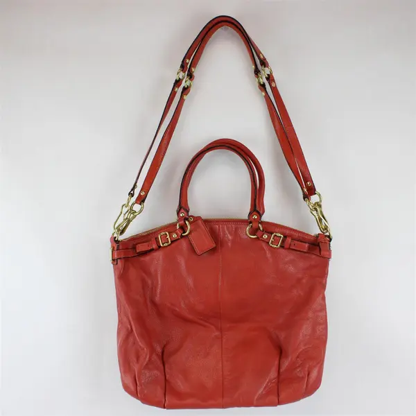 Vintage Coach Madison Orange Leather Satchel Shoulder Bag #A1226-18641