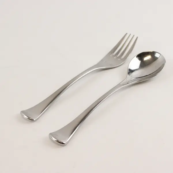 Mikasa Curve Two Piece Flatware Set Salad Fork and Wide Bowl Teaspoon