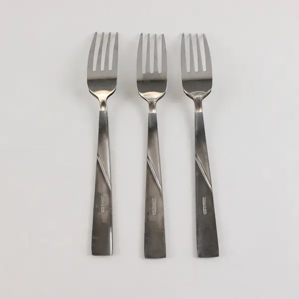 Three 18/0 Stainless Barletta Dinner Forks By Mikasa