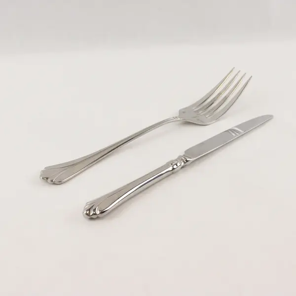 Two 18/8 Stainless Lyons Flatware By Mikasa. Includes Meat Fork & Dinner Knife
