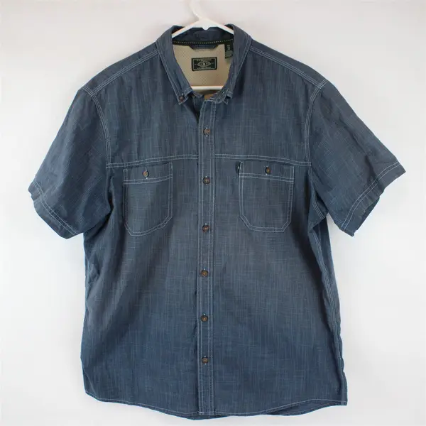 G.H. Bass & Co. Blue Short-Sleeved Button-Down Men's XL