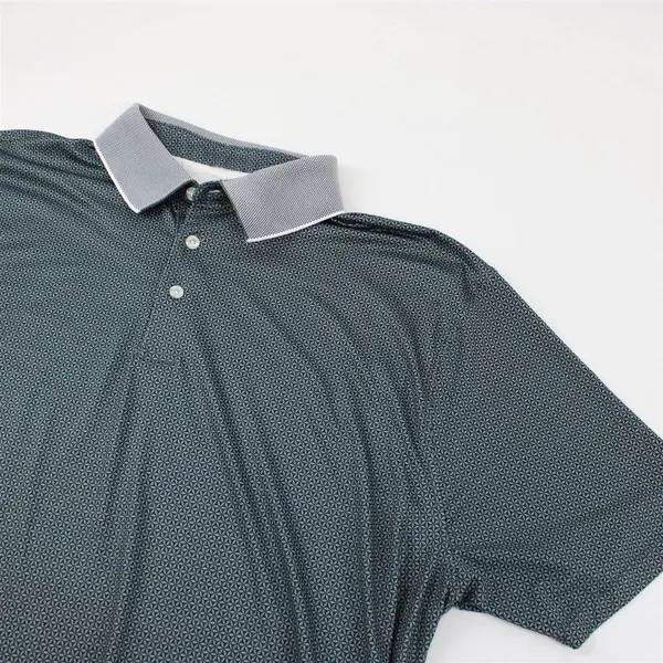 Hickey Freeman Navy and White Pattern Golf Polo Men's XL