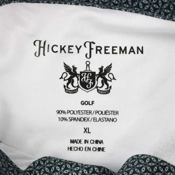 Hickey Freeman Navy and White Pattern Golf Polo Men's XL